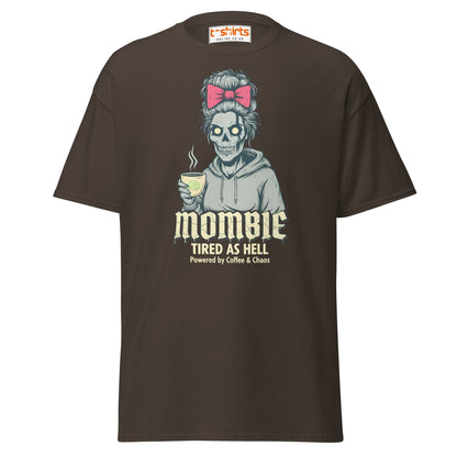 Mombie T-Shirt – Funny Coffee & Chaos Mom Tee - Dark Chocolate - T-Shirts Online