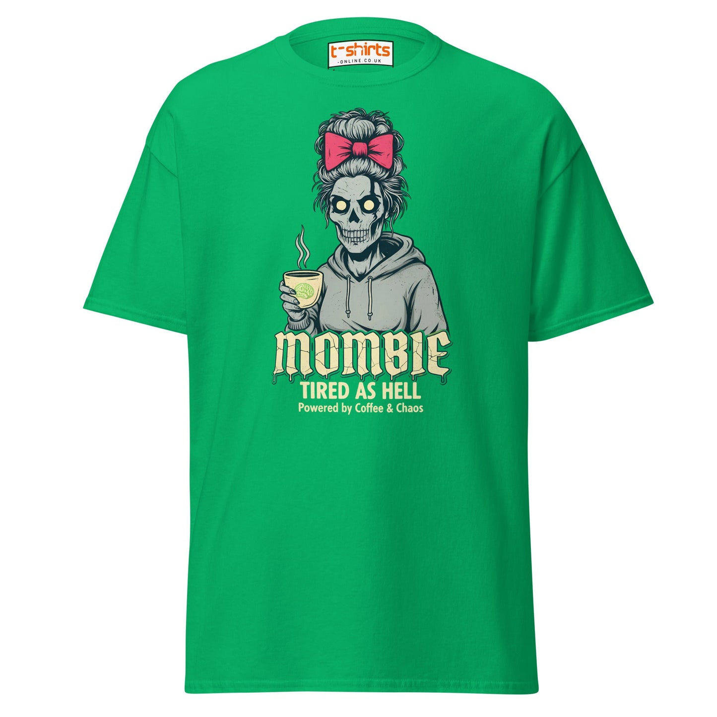 Mombie T-Shirt – Funny Coffee & Chaos Mom Tee - Irish Green - T-Shirts Online