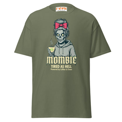 Mombie T-Shirt – Funny Coffee & Chaos Mom Tee - Military Green - T-Shirts Online