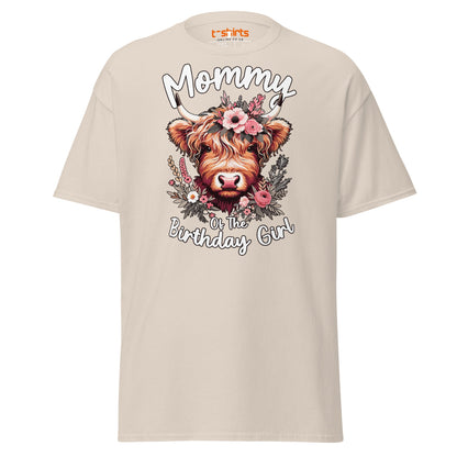 Mommy of the Birthday Girl T-Shirt | Cute Cow Design - Natural - T-Shirts Online
