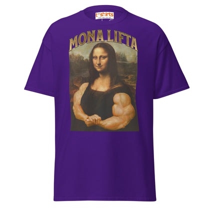 Mona Lifta T-Shirt | Funny Gym Parody Art Tee - Purple - T-Shirts Online
