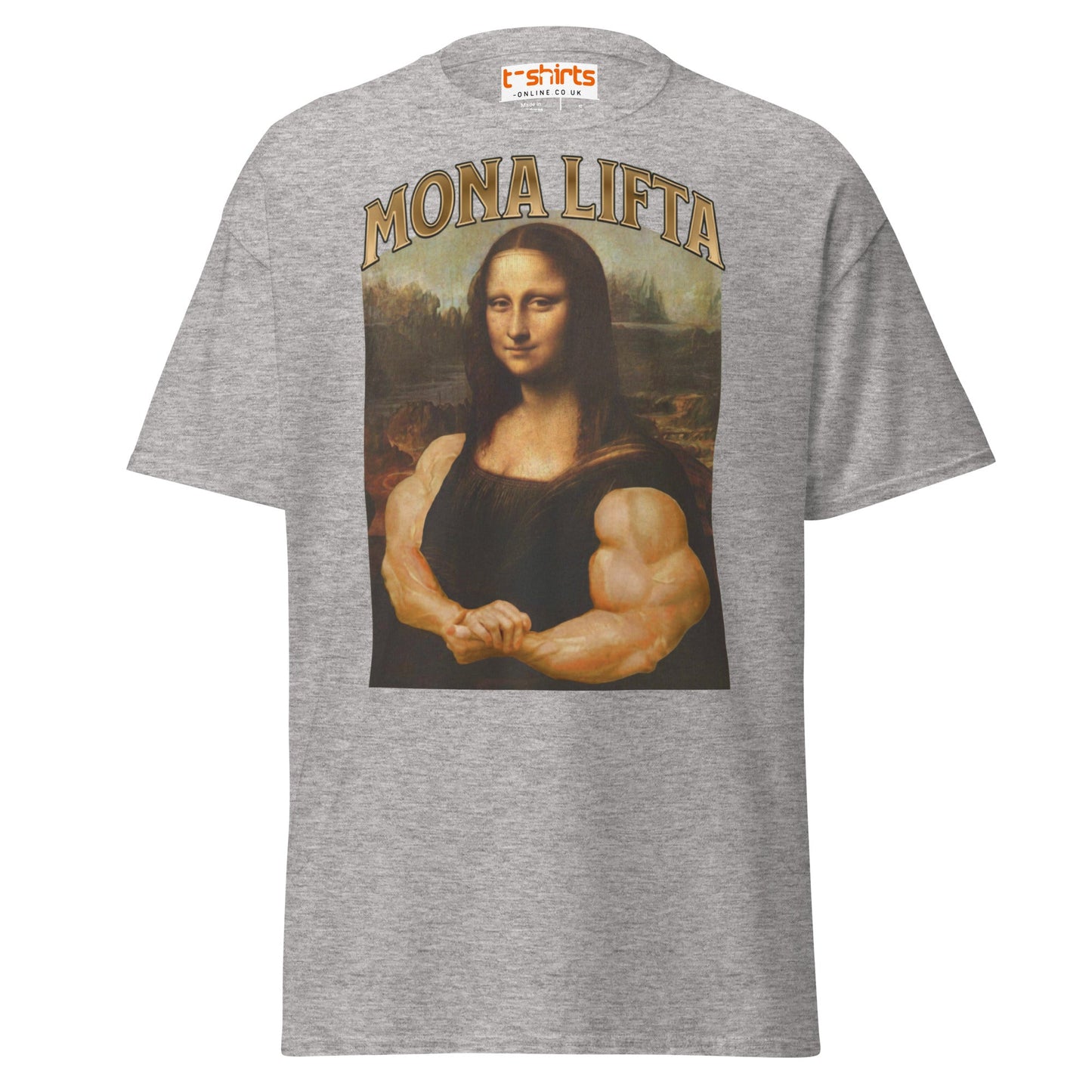Mona Lifta T-Shirt | Funny Gym Parody Art Tee - Sport Grey - T-Shirts Online