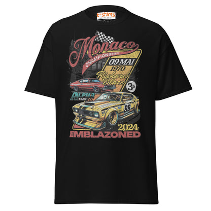 Monaco Championship T-Shirt | Retro Racing Car Tee - Black - T-Shirts Online