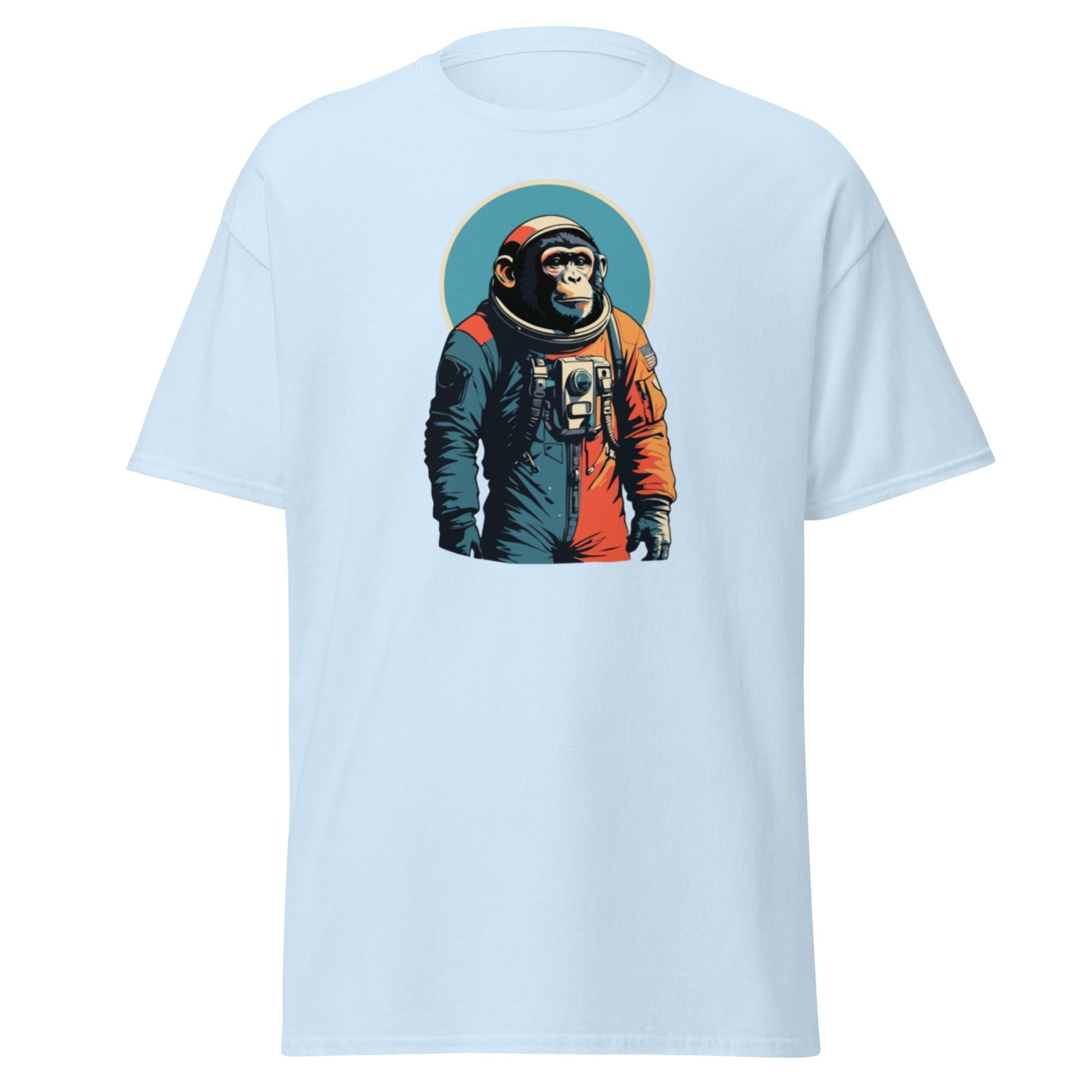 Monkey Astronaut | Space T-Shirt - Light Blue - T-Shirts Online