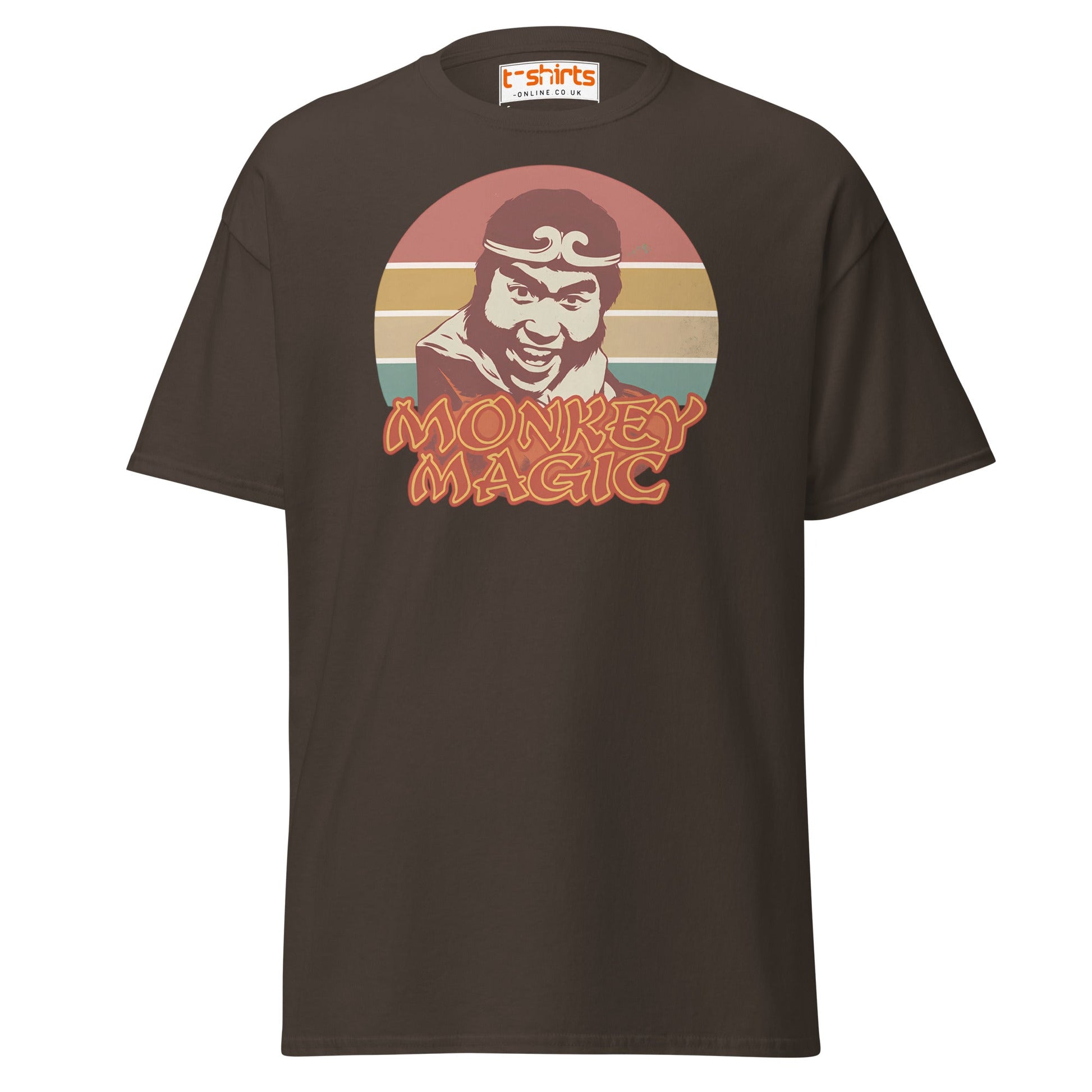Monkey Magic Retro T-Shirt – Vintage TV Show Tee - Dark Chocolate - T-Shirts Online