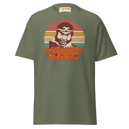 Monkey Magic Retro T-Shirt – Vintage TV Show Tee - Military Green - T-Shirts Online