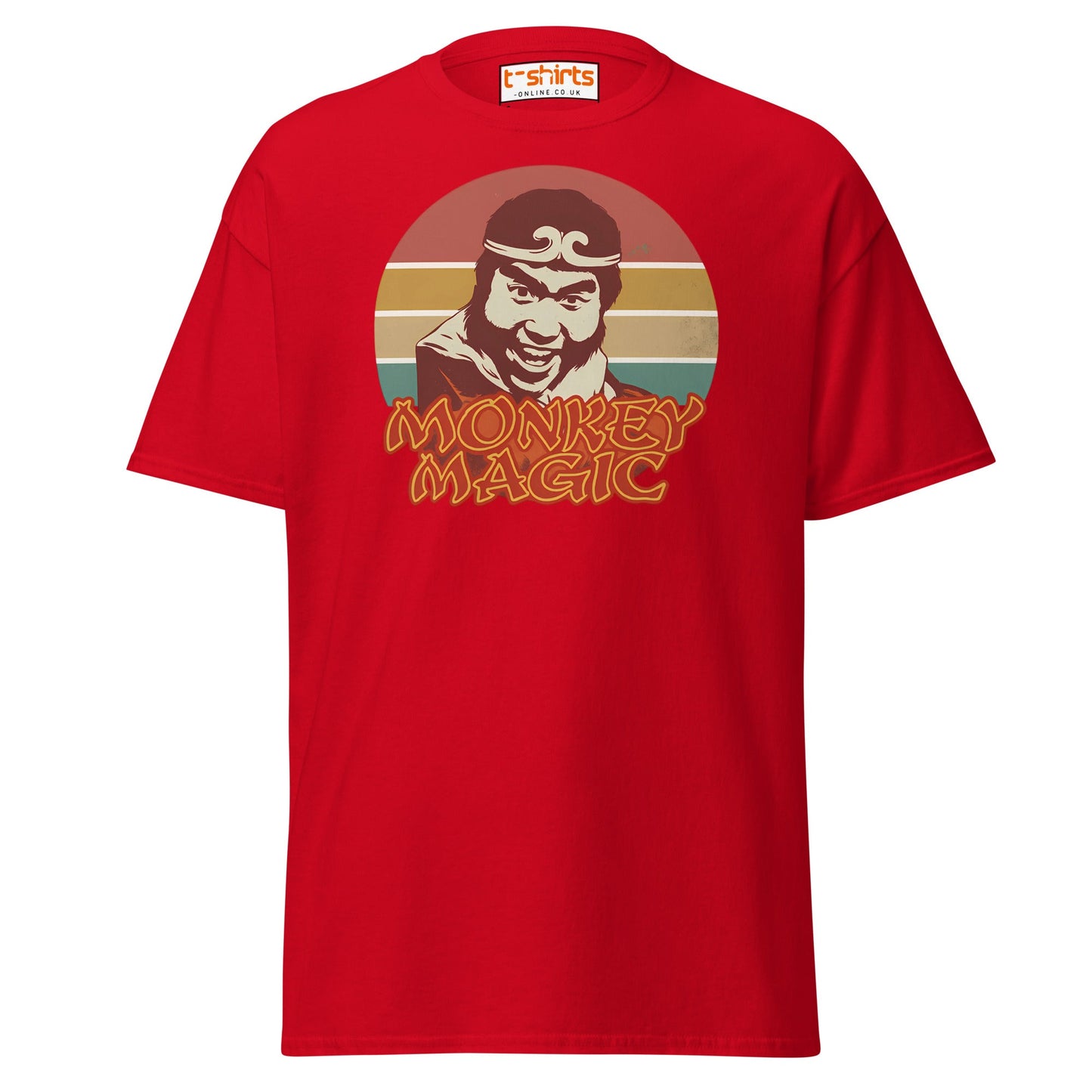 Monkey Magic Retro T-Shirt – Vintage TV Show Tee - Red - T-Shirts Online