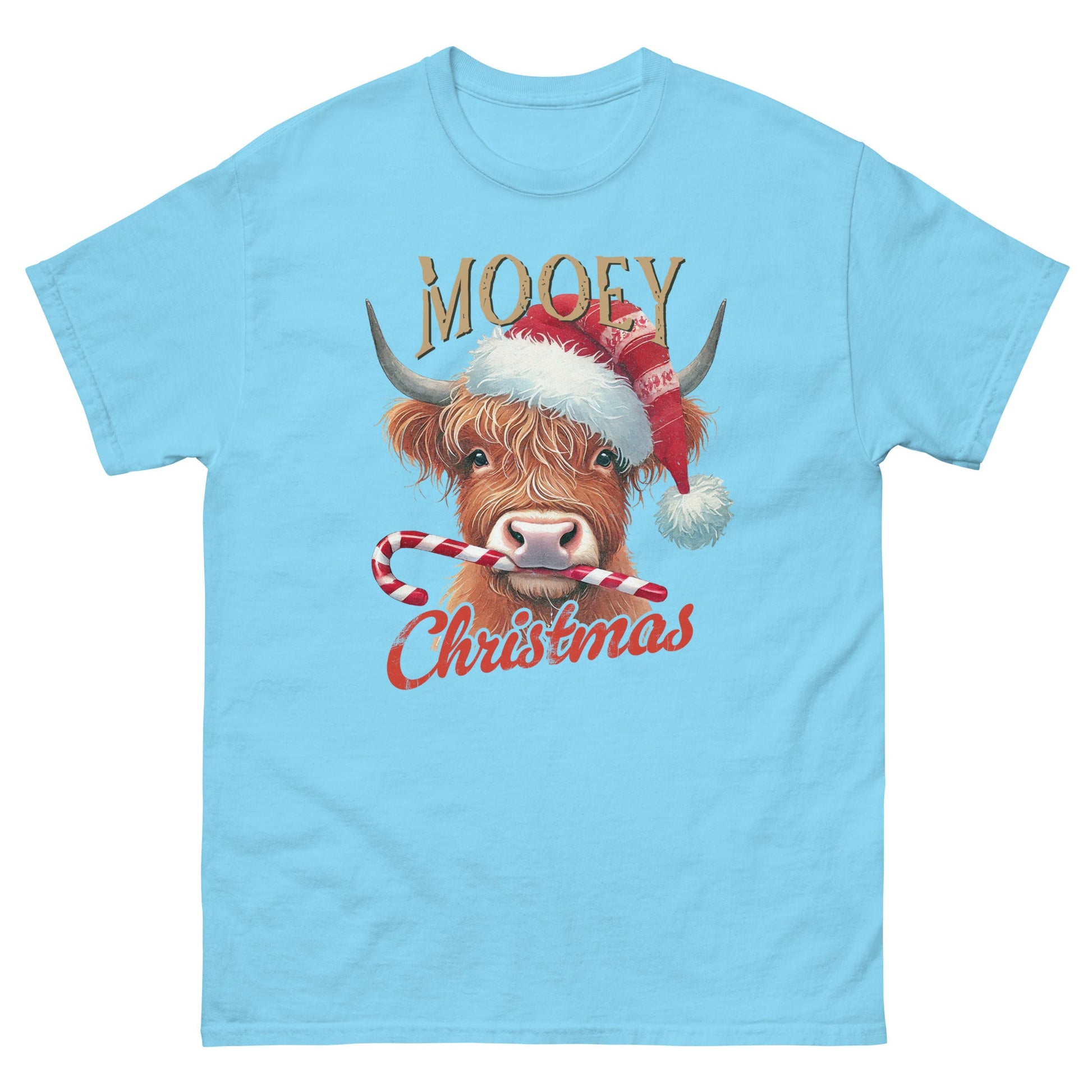 Mooey Christmas | Christmas T-Shirt - Sky - T-Shirts Online