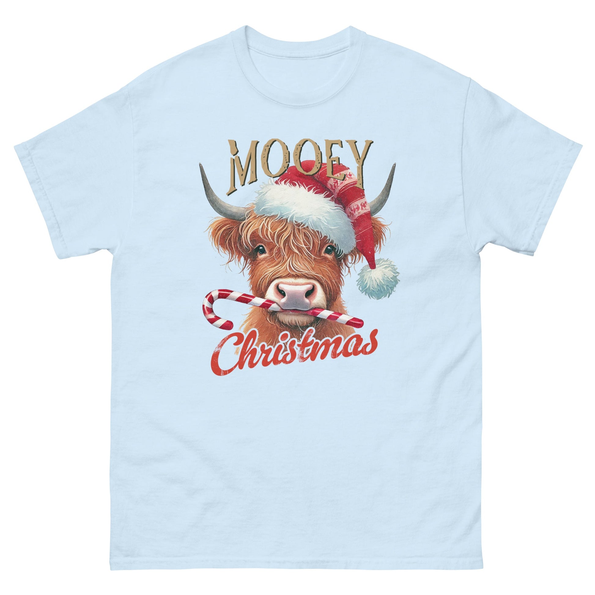 Mooey Christmas | Christmas T-Shirt - Light Blue - T-Shirts Online
