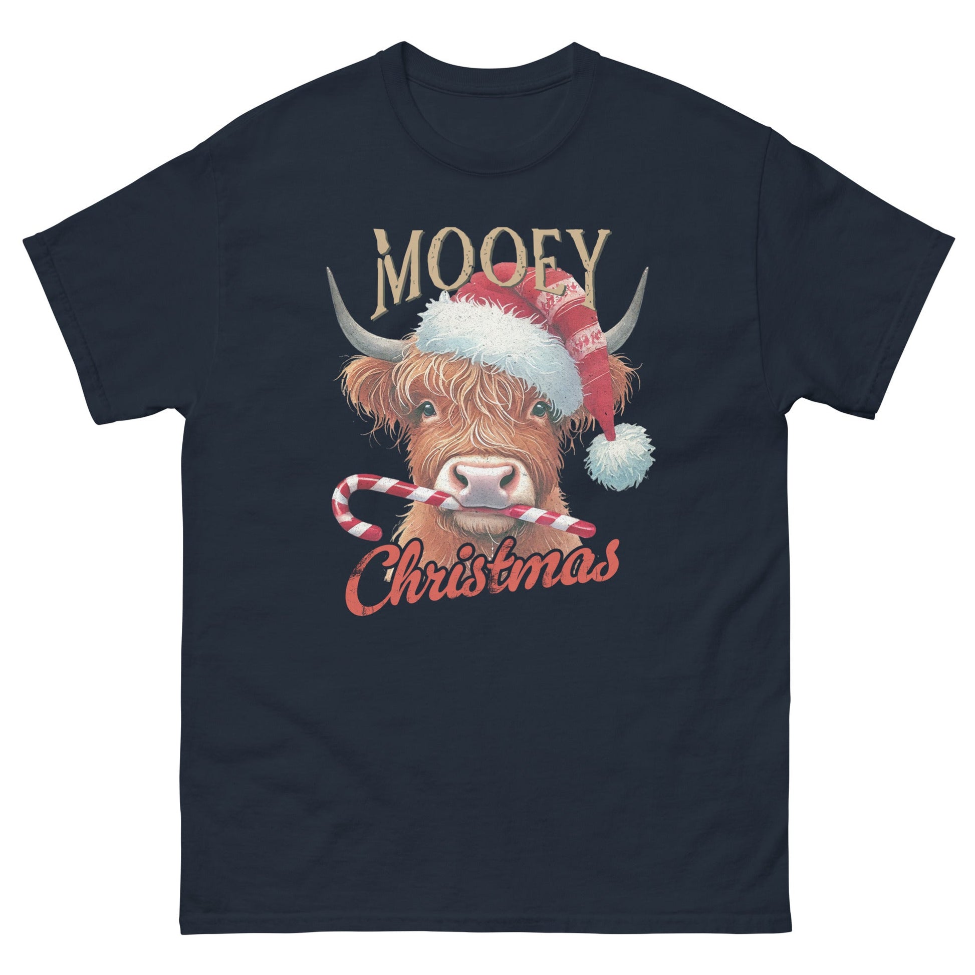 Mooey Christmas | Christmas T-Shirt - Navy - T-Shirts Online