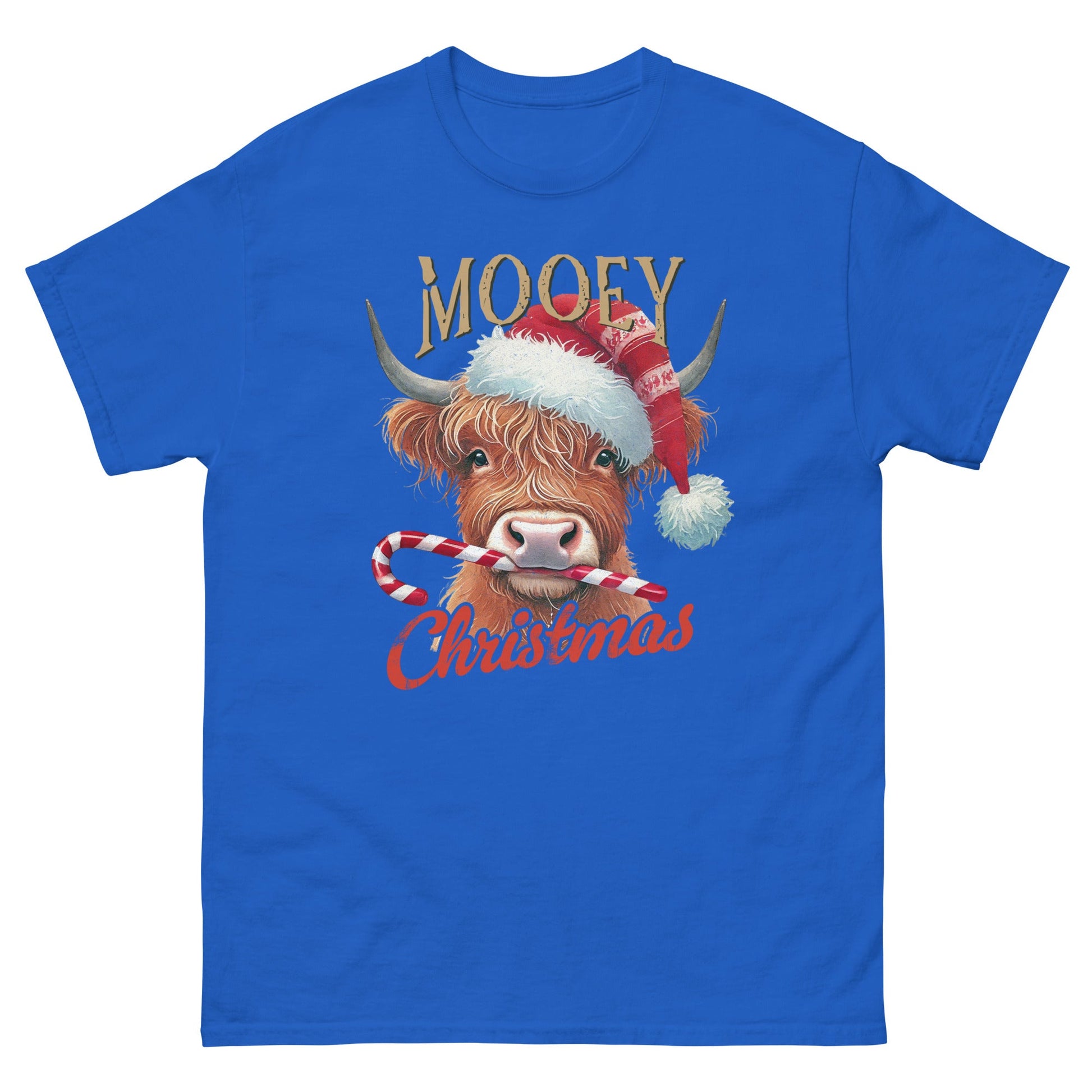 Mooey Christmas | Christmas T-Shirt - Royal - T-Shirts Online