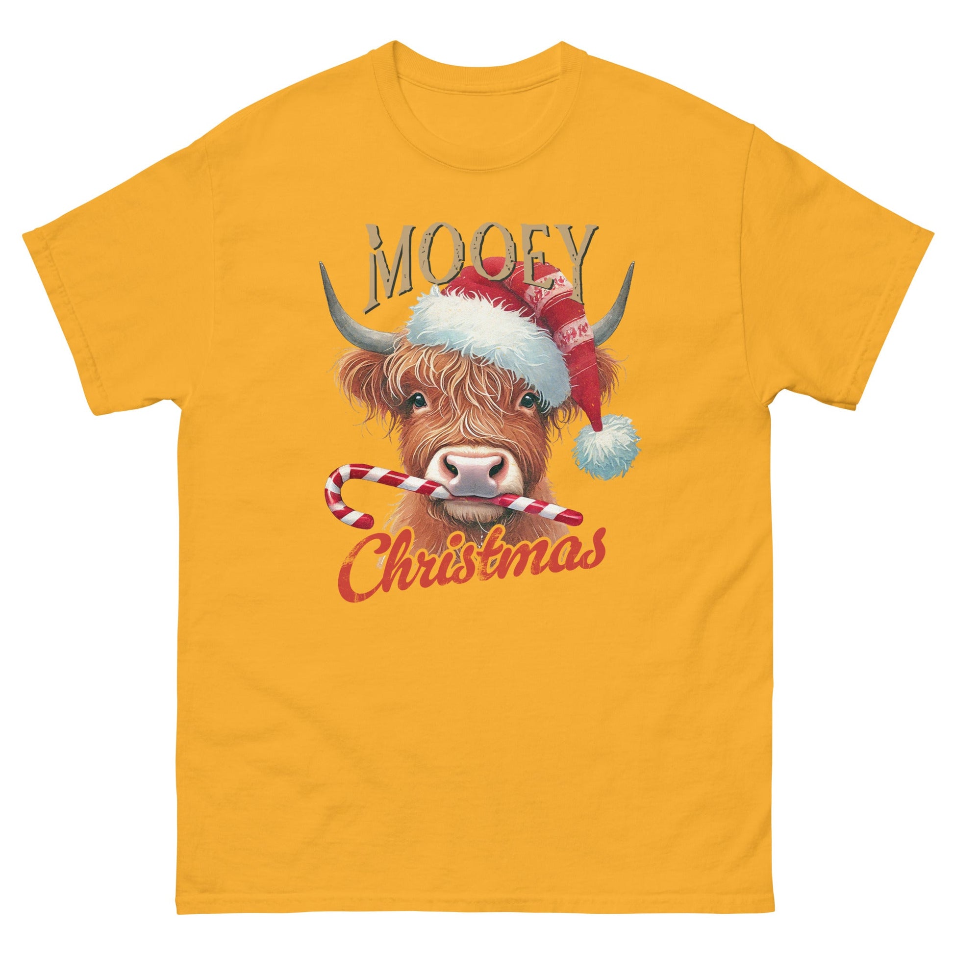 Mooey Christmas | Christmas T-Shirt - Gold - T-Shirts Online