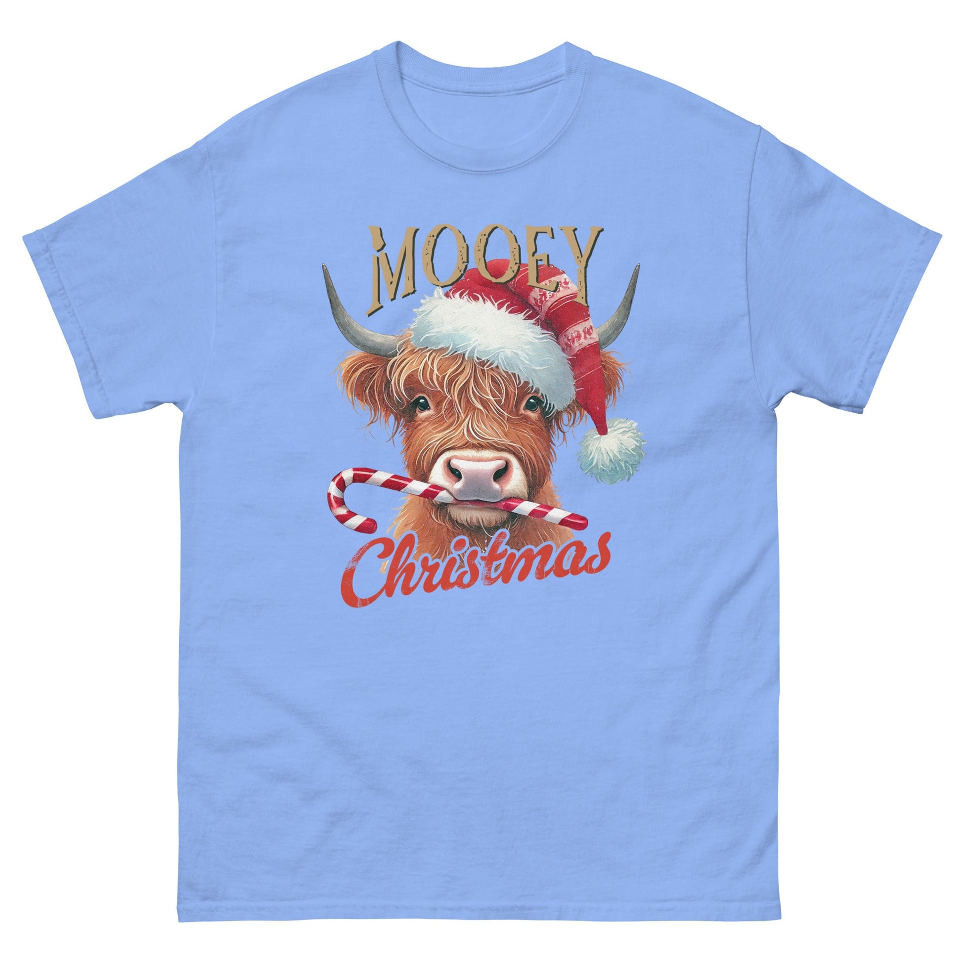 Mooey Christmas | Christmas T-Shirt - Carolina Blue - T-Shirts Online