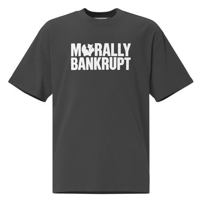 Morally Bankrupt T-Shirt | Oversized Faded Tee - Faded Black - T-Shirts Online