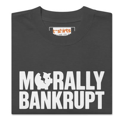Morally Bankrupt T-Shirt | Oversized Faded Tee - Faded Black - T-Shirts Online
