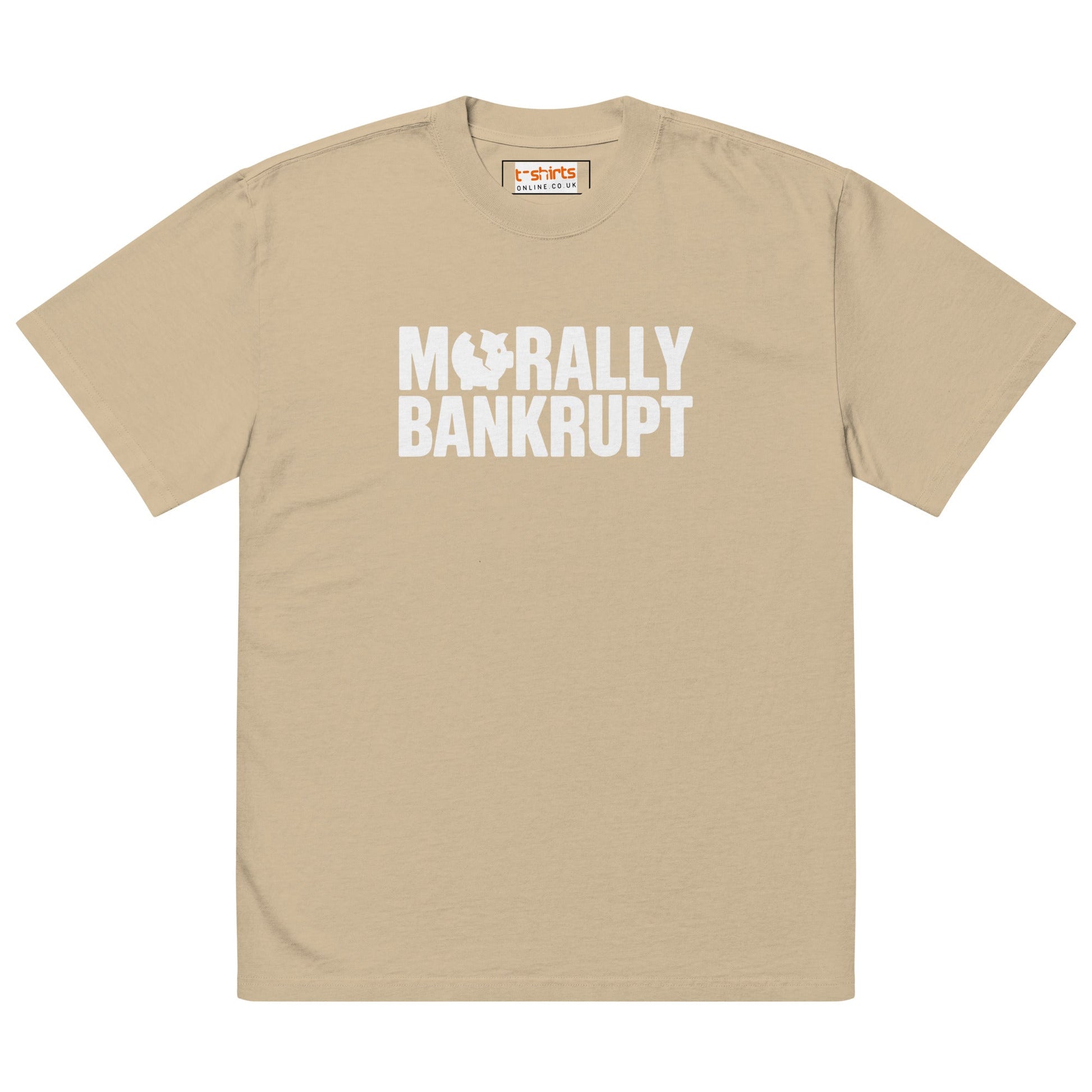 Morally Bankrupt T-Shirt | Oversized Faded Tee - Faded Black - T-Shirts Online