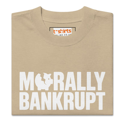 Morally Bankrupt T-Shirt | Oversized Faded Tee - Faded Black - T-Shirts Online