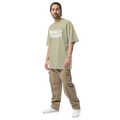 Morally Bankrupt T-Shirt | Oversized Faded Tee - Faded Black - T-Shirts Online