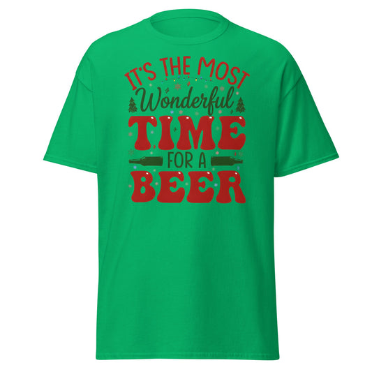 Most Wonderful Time For A Beer Christmas T-Shirt - Irish Green - T-Shirts Online