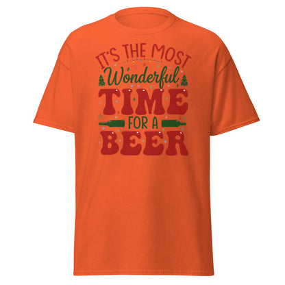 Most Wonderful Time For A Beer Christmas T-Shirt - Orange - T-Shirts Online