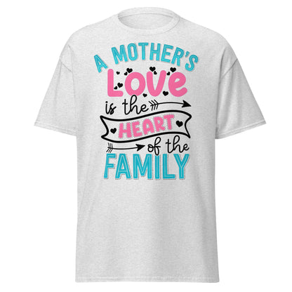 Mother's Love Heart of Family T-Shirt | Mom Gift Tee - Ash - T-Shirts Online