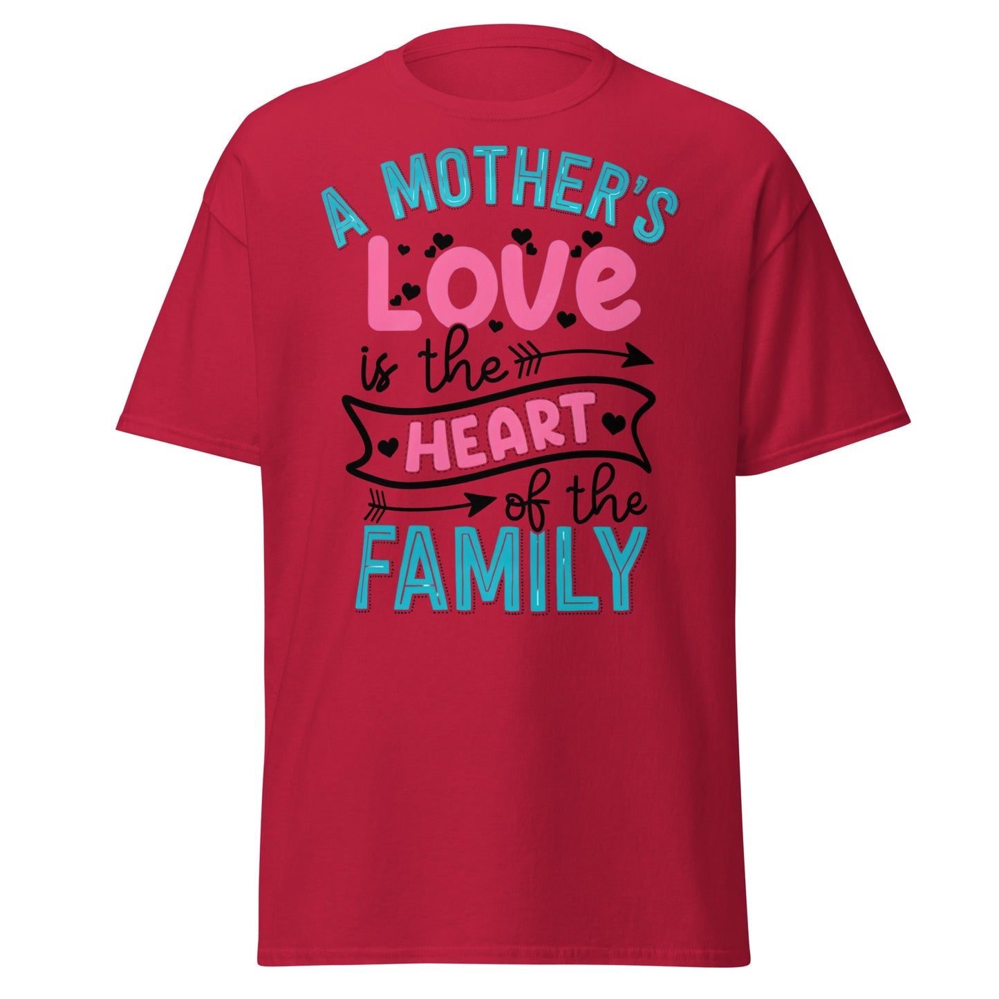 Mother's Love Heart of Family T-Shirt | Mom Gift Tee - Cardinal - T-Shirts Online