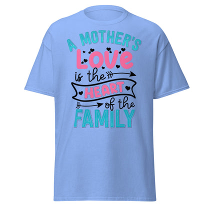 Mother's Love Heart of Family T-Shirt | Mom Gift Tee - Carolina Blue - T-Shirts Online