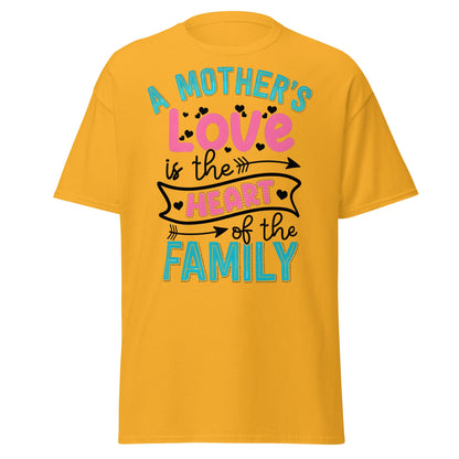Mother's Love Heart of Family T-Shirt | Mom Gift Tee - Gold - T-Shirts Online