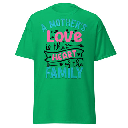 Mother's Love Heart of Family T-Shirt | Mom Gift Tee - Irish Green - T-Shirts Online