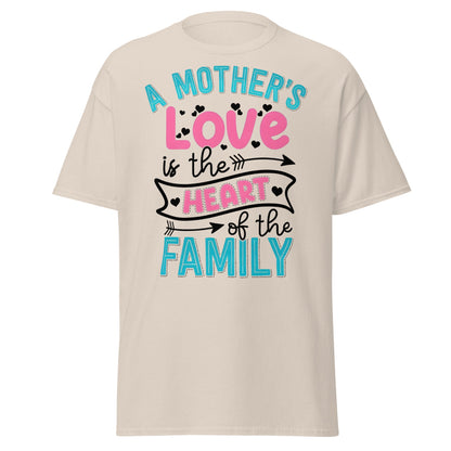 Mother's Love Heart of Family T-Shirt | Mom Gift Tee - Natural - T-Shirts Online