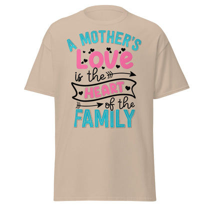Mother's Love Heart of Family T-Shirt | Mom Gift Tee - Sand - T-Shirts Online