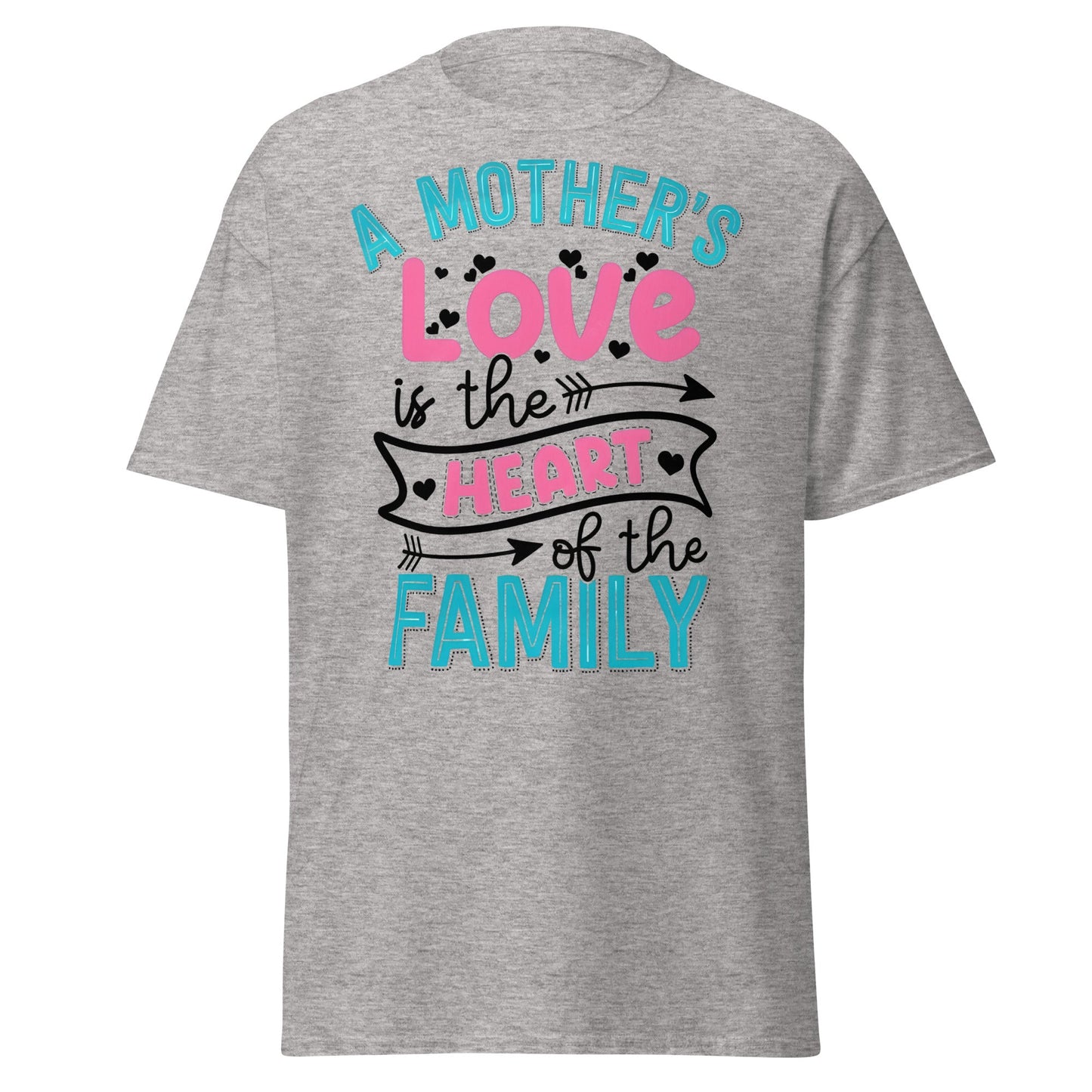 Mother's Love Heart of Family T-Shirt | Mom Gift Tee - Sport Grey - T-Shirts Online