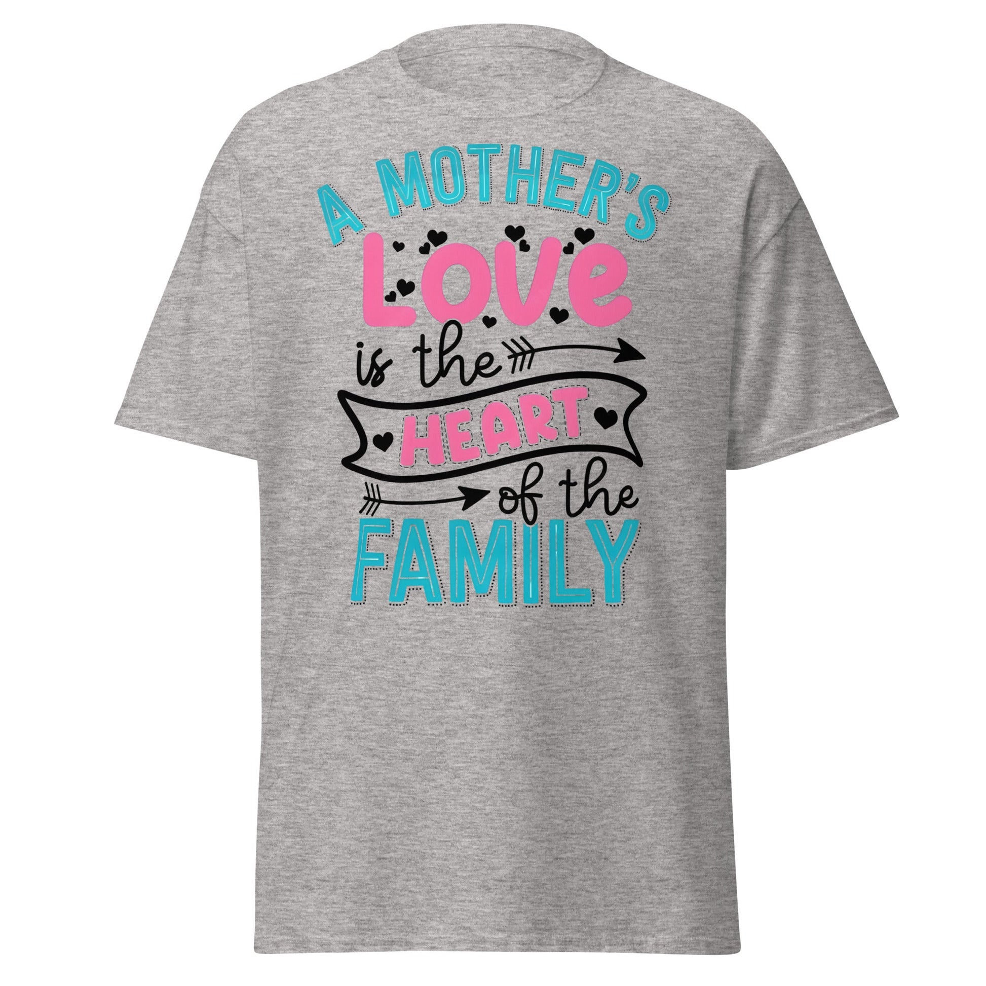 Mother's Love Heart of Family T-Shirt | Mom Gift Tee - Sport Grey - T-Shirts Online