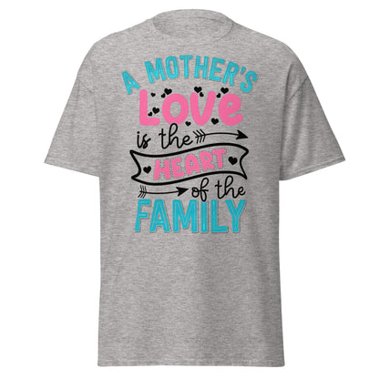 Mother's Love Heart of Family T-Shirt | Mom Gift Tee - Sport Grey - T-Shirts Online