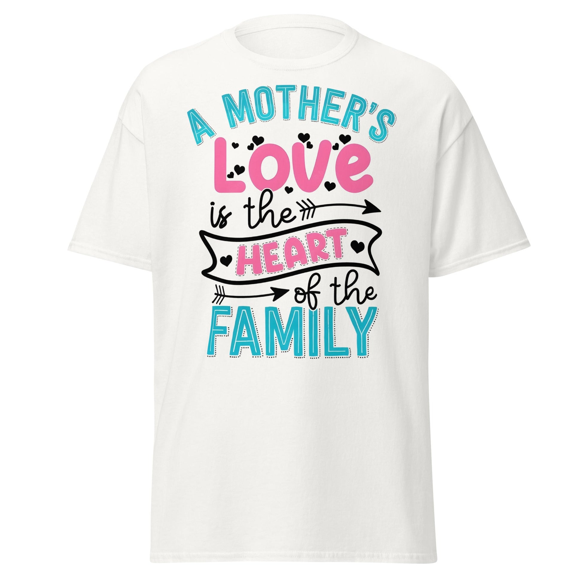 Mother's Love Heart of Family T-Shirt | Mom Gift Tee - White - T-Shirts Online
