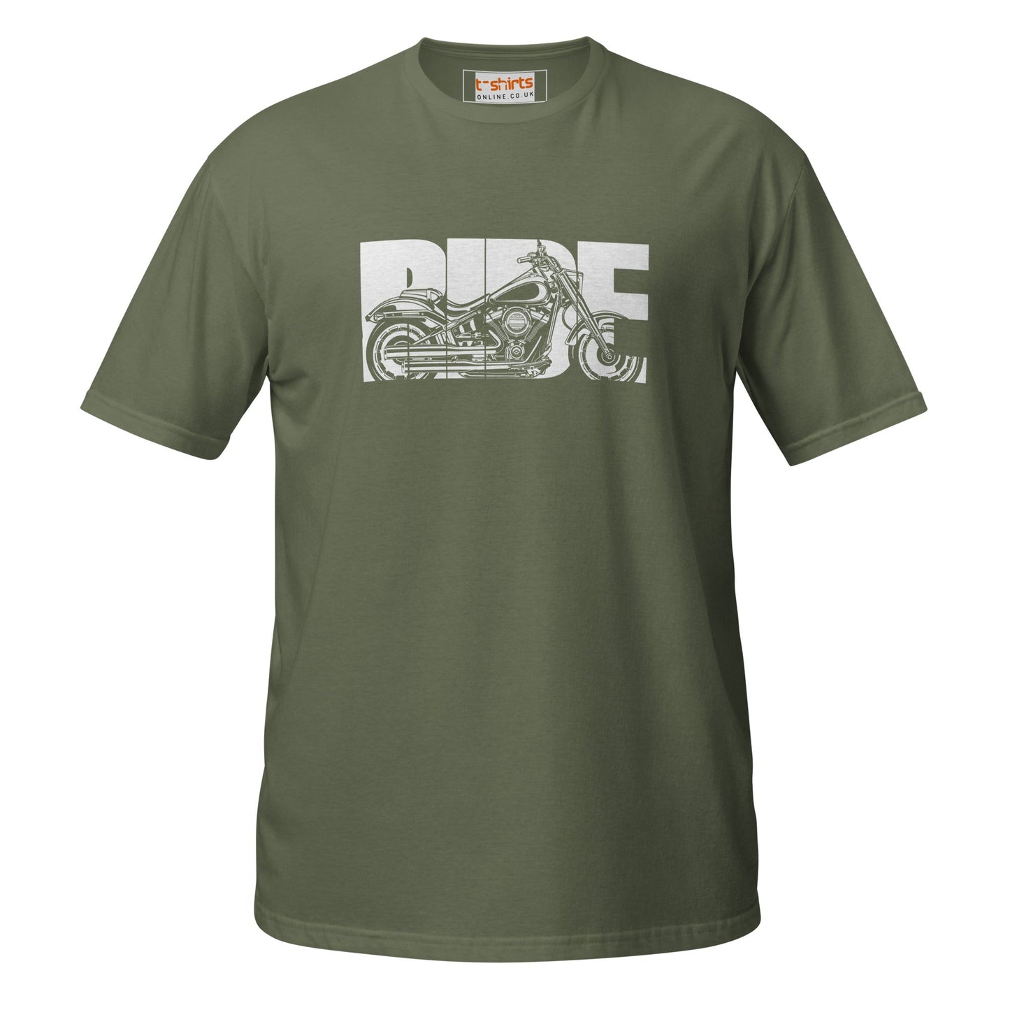 Motorbike Ride T-Shirt - Military Green - T-Shirts Online