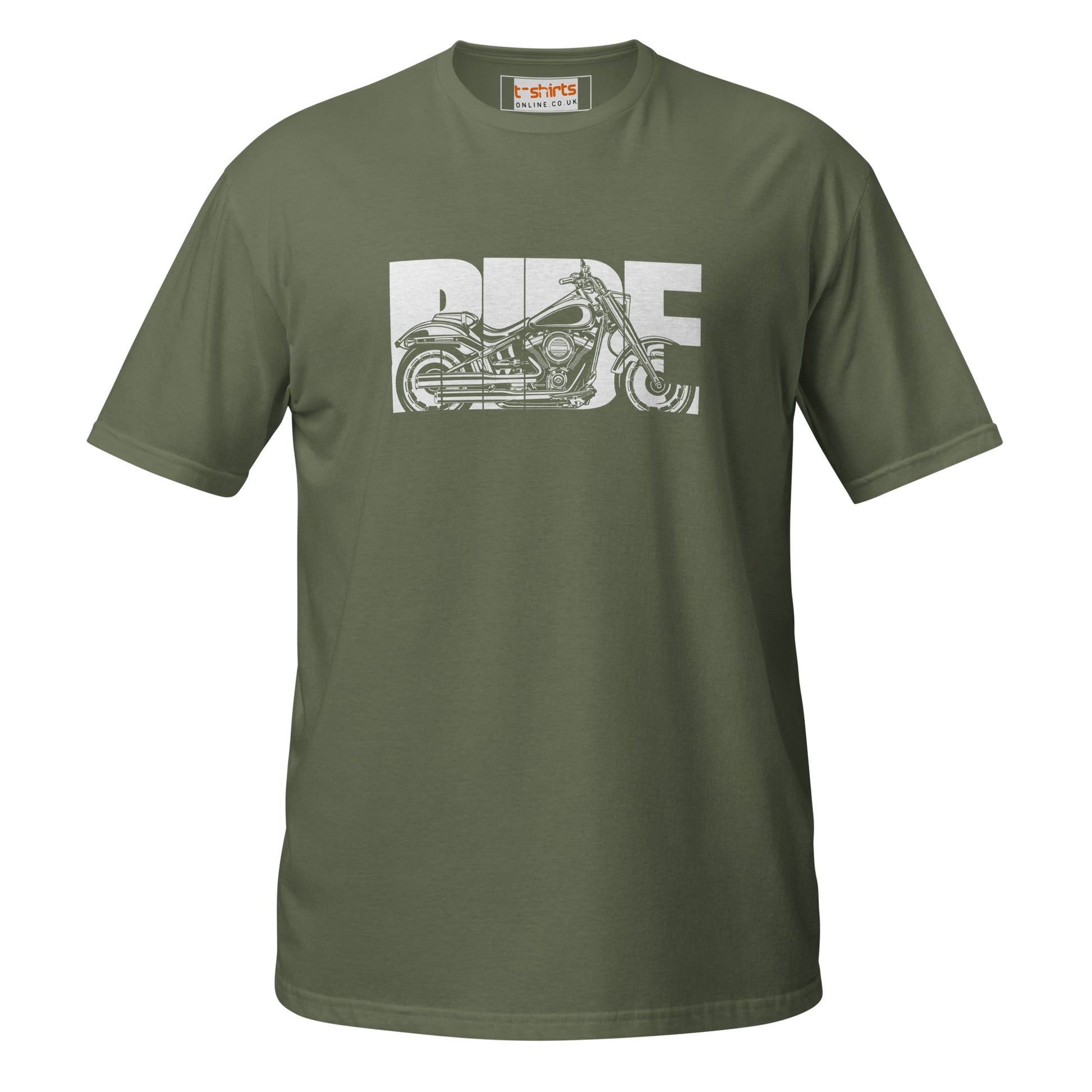 Motorbike Ride T-Shirt - Military Green - T-Shirts Online