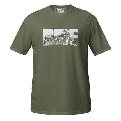 Motorbike Ride T-Shirt - Military Green - T-Shirts Online