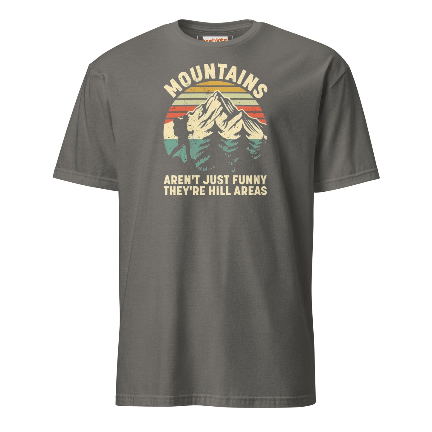 Mountains are Hill Areas T-Shirt - Charcoal - T-Shirts Online
