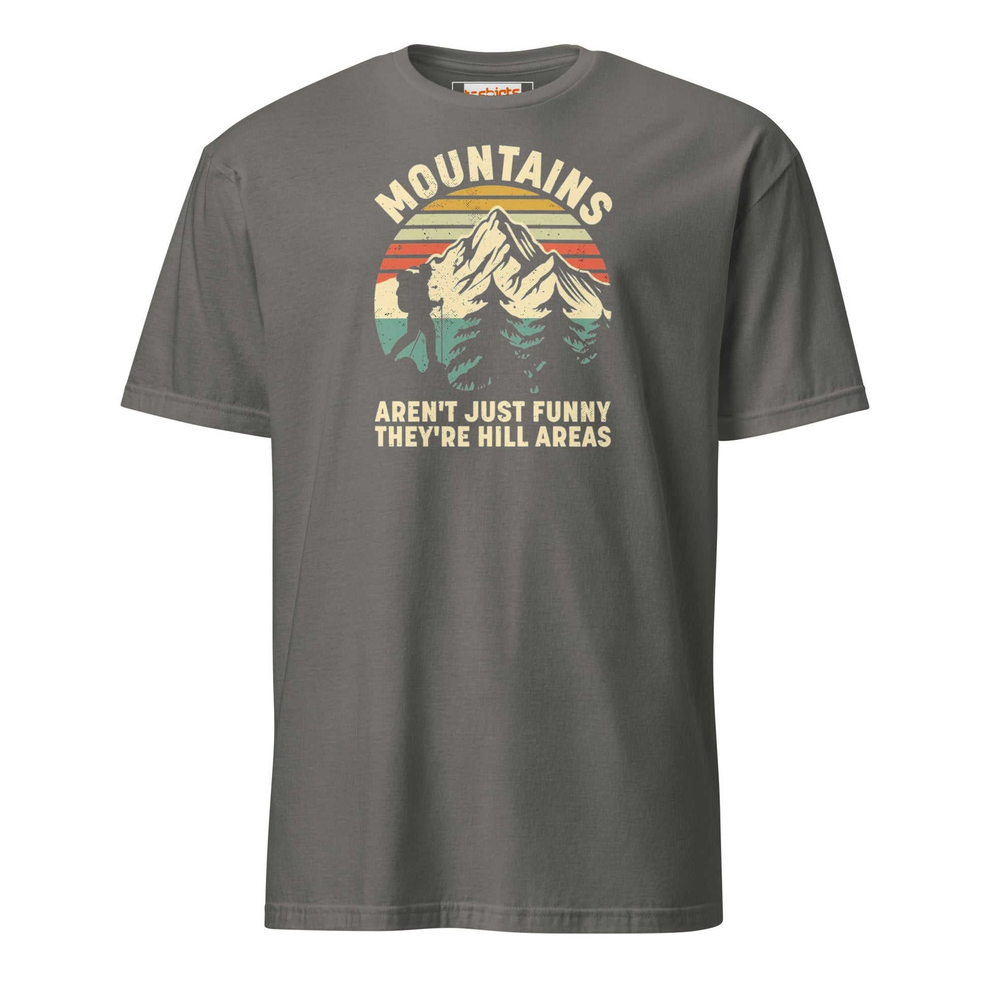 Mountains are Hill Areas T-Shirt - Charcoal - T-Shirts Online