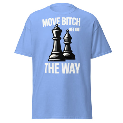 Move Bitch Chess T-Shirt - Funny Queen & Bishop Tee - Carolina Blue - T-Shirts Online