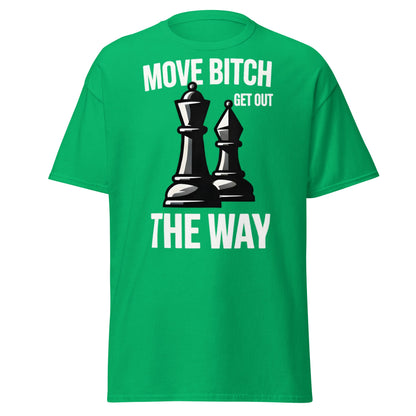 Move Bitch Chess T-Shirt - Funny Queen & Bishop Tee - Irish Green - T-Shirts Online
