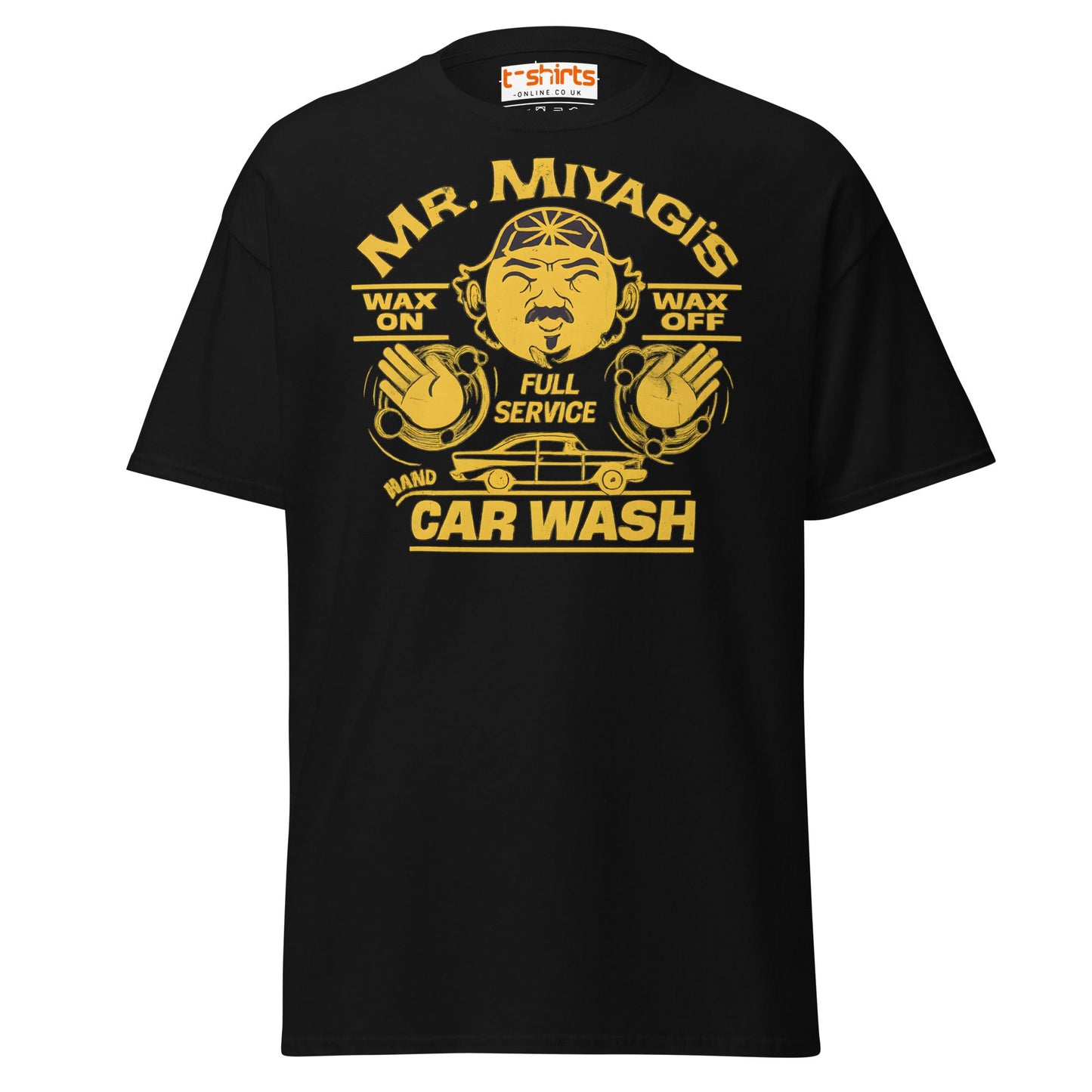 Mr. Miyagi’s Car Wash T-Shirt – Funny Retro Wax On Tee - Black - T-Shirts Online