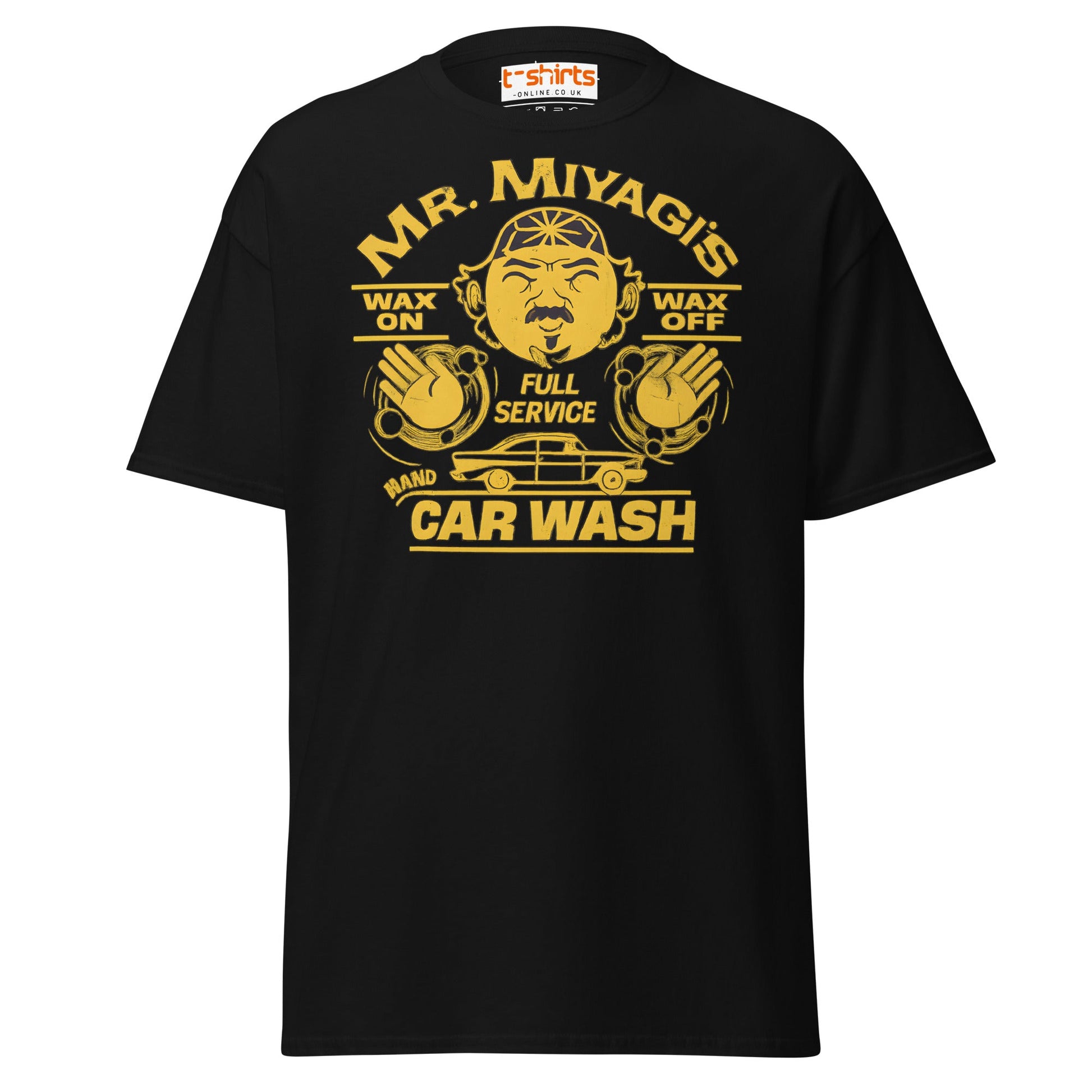 Mr. Miyagi’s Car Wash T-Shirt – Funny Retro Wax On Tee - Black - T-Shirts Online
