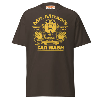 Mr. Miyagi’s Car Wash T-Shirt – Funny Retro Wax On Tee - Dark Chocolate - T-Shirts Online