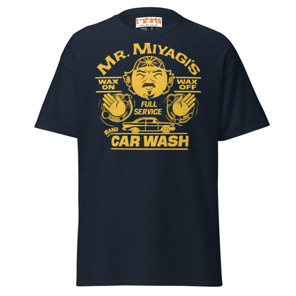 Mr. Miyagi’s Car Wash T-Shirt – Funny Retro Wax On Tee - Navy - T-Shirts Online