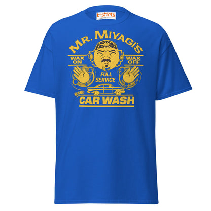 Mr. Miyagi’s Car Wash T-Shirt – Funny Retro Wax On Tee - Royal - T-Shirts Online