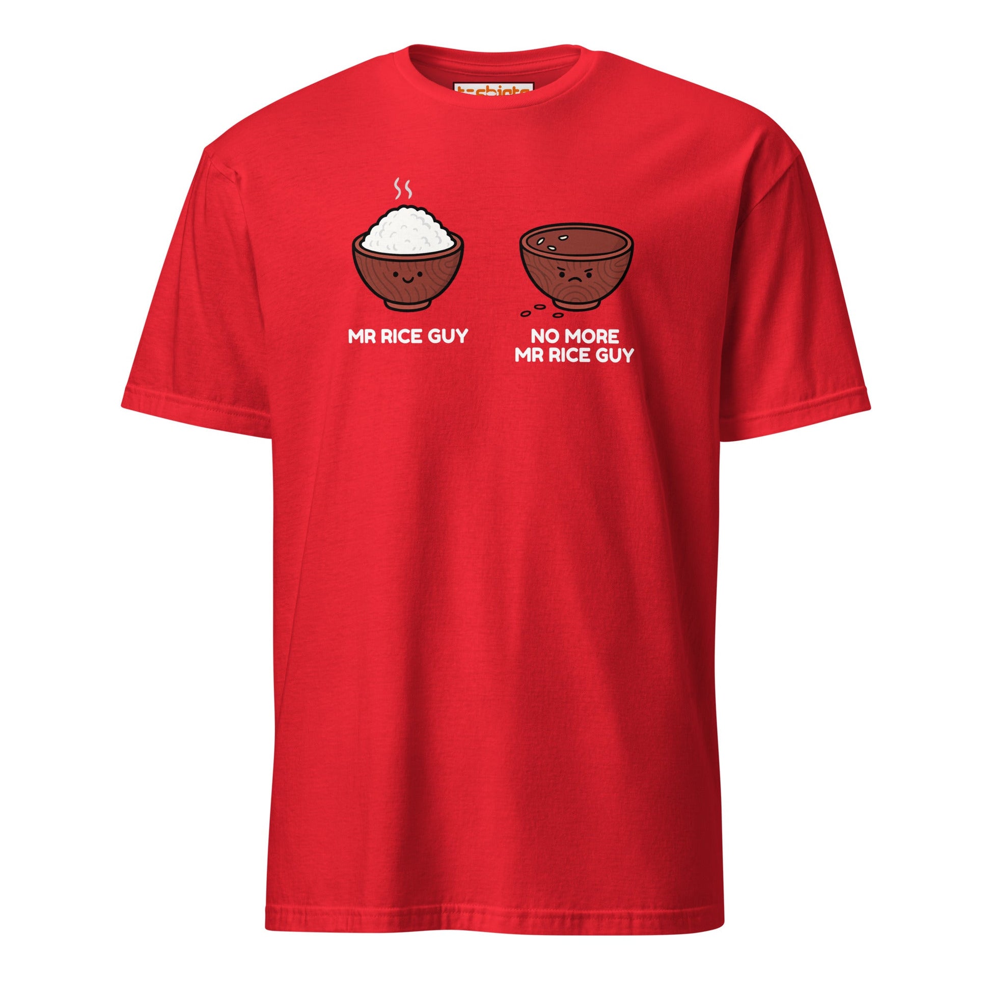 Mr Rice Guy Tee – Funny Food Pun Shirt - Red - T-Shirts Online