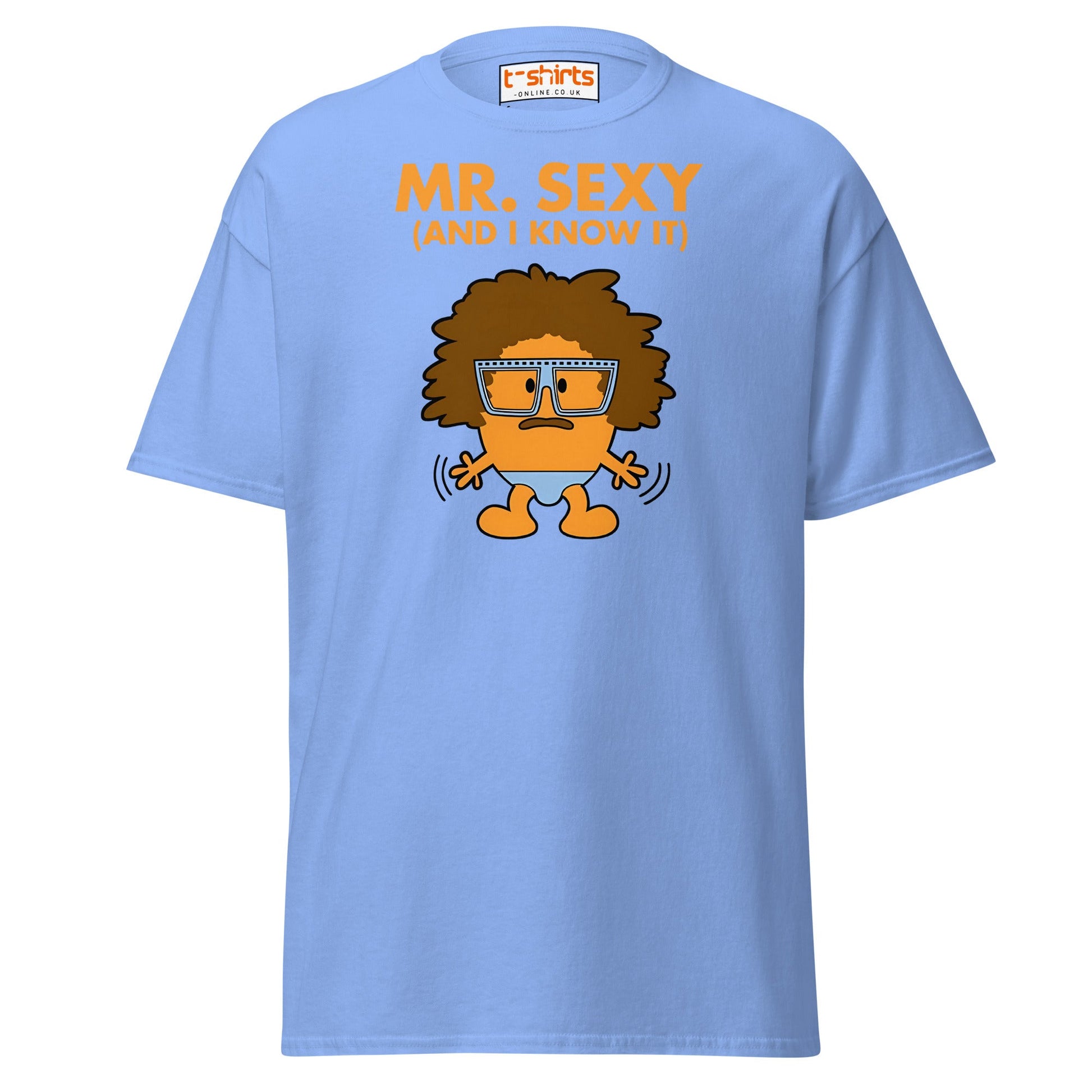 Mr. Sexy T-Shirt | Funny Cartoon Humor Tee - Carolina Blue - T-Shirts Online