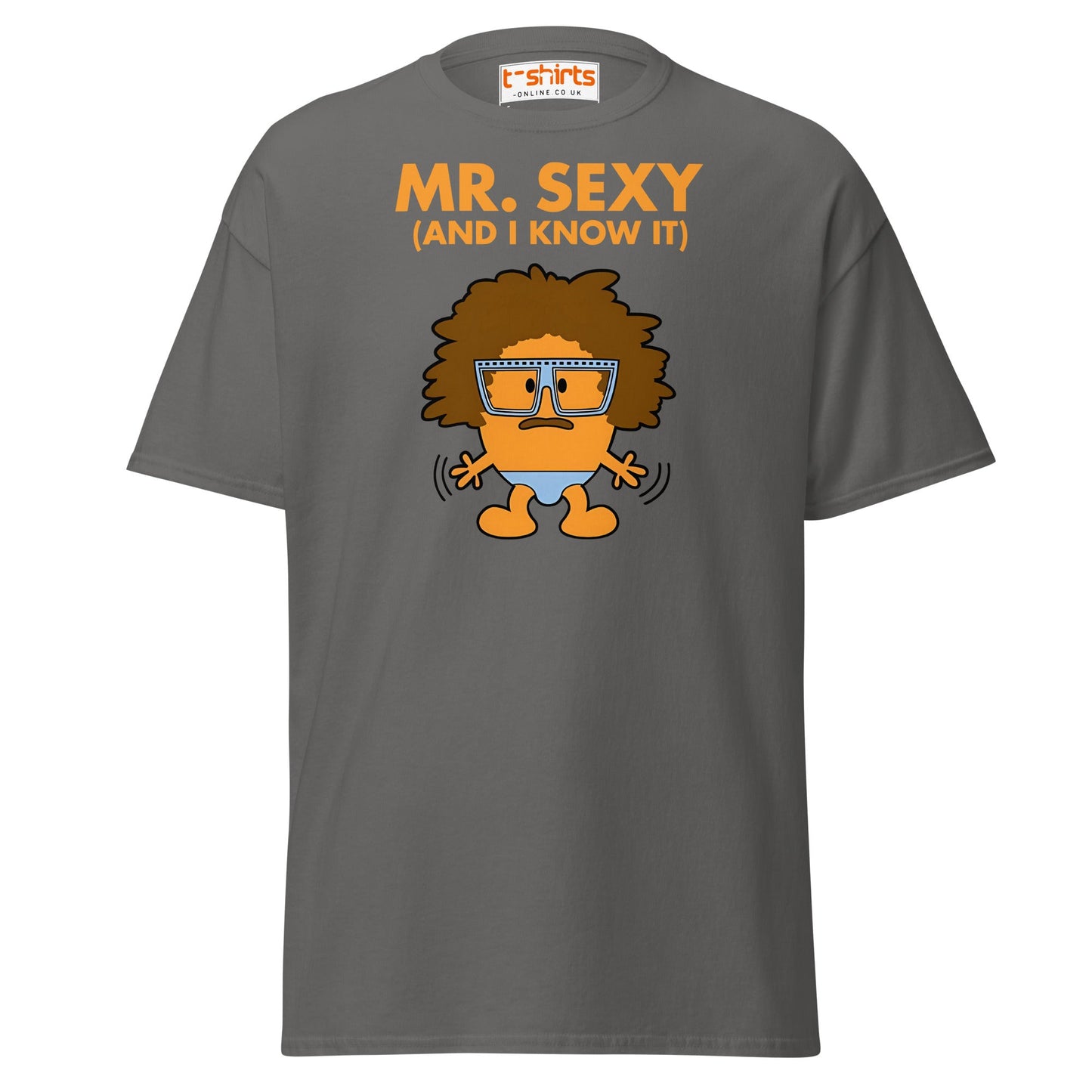 Mr. Sexy T-Shirt | Funny Cartoon Humor Tee - Charcoal - T-Shirts Online